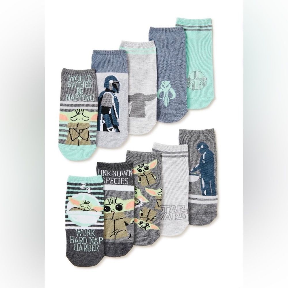 Star Wars The Mandalorian Women's No Show Socks, 10-Pack, shoe size 4-6 - Picture 2 of 5